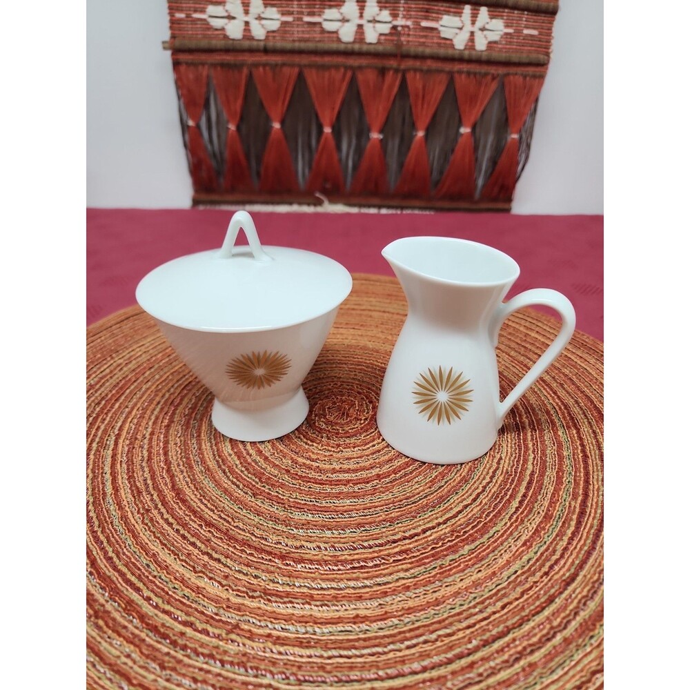 MCM Rosenthal Continental "Star Of Dawn" Lidded Sugar&Creamer Atomic 1960's EUC
